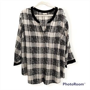 Antilia Femme Plaid Button Down Blouse